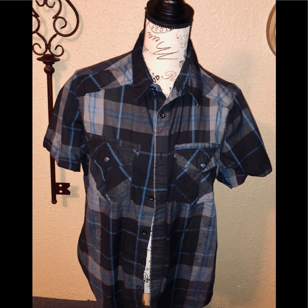 Boys plaid button down shirt